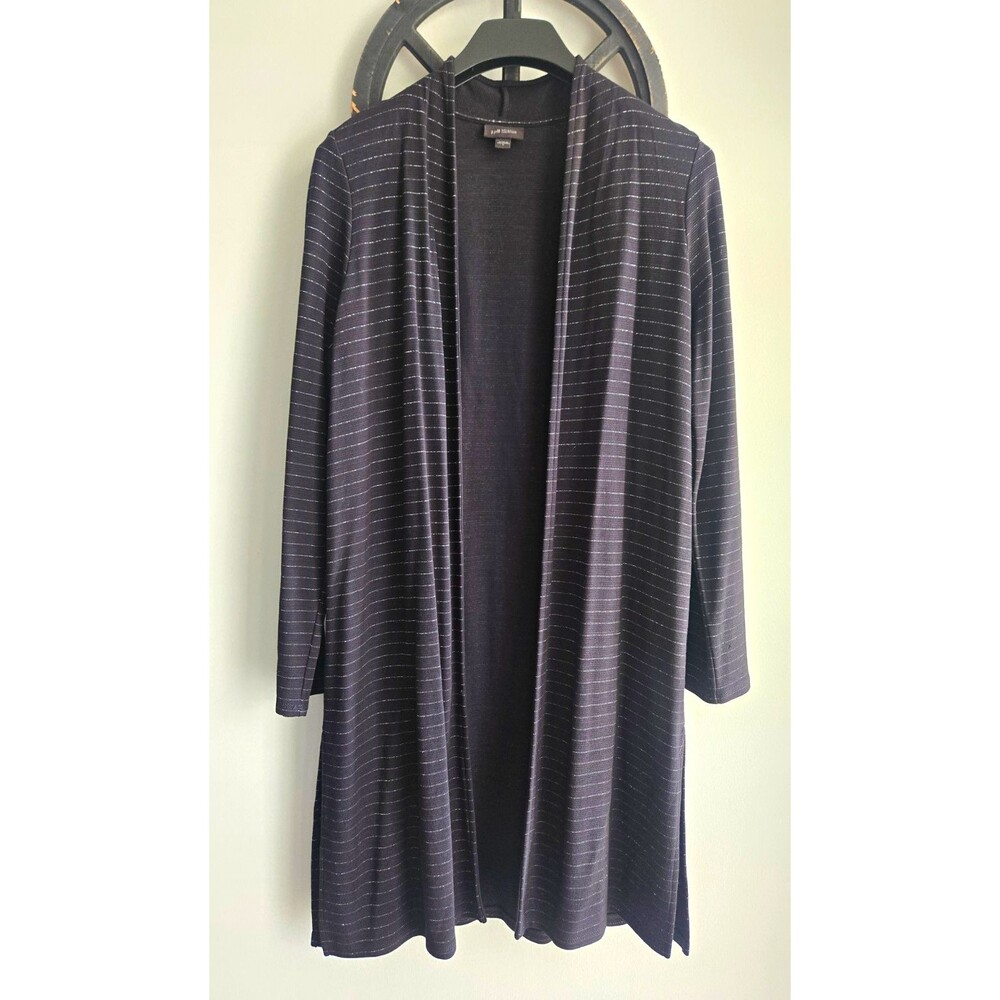 J. Jill Wearever Collection Striped Open Front Lightweight Knit Cardigan S